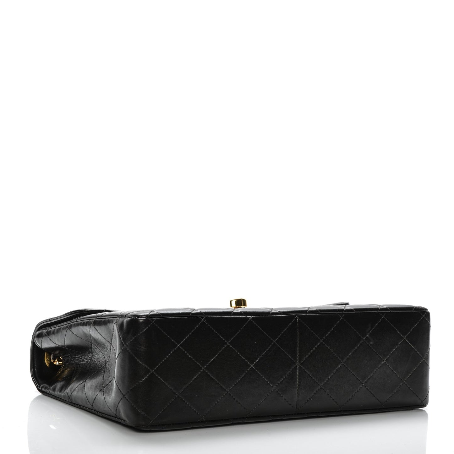 Lambskin Quilted Jumbo Single Flap Black