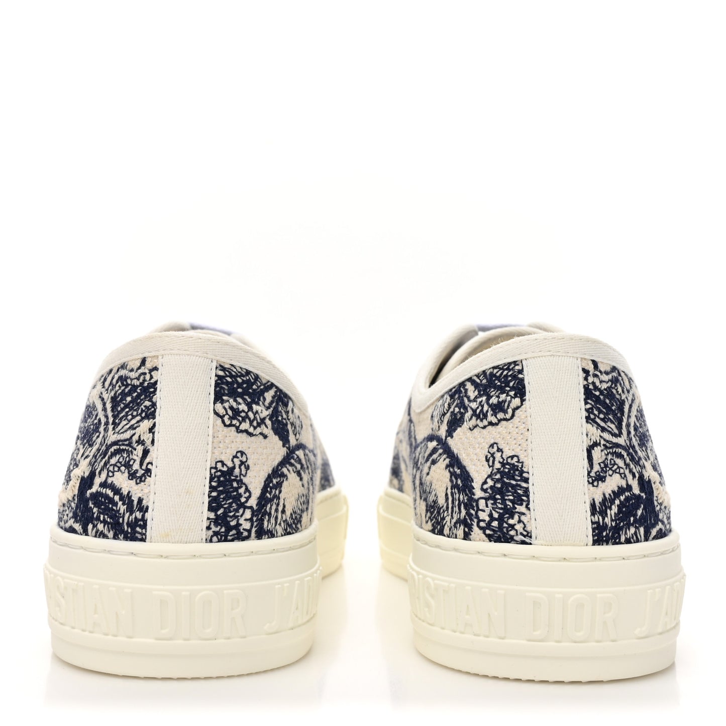 Canvas Toile De Jouy Embroidered Womens Walk Dior Low Top Sneakers 38.5 White Navy