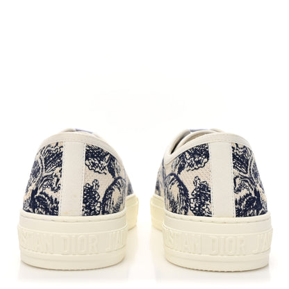 Christian Dior Canvas Toile De Jouy Embroidered Womens Walk Dior Low Top Sneakers 38.5 White Navy 4 of 11