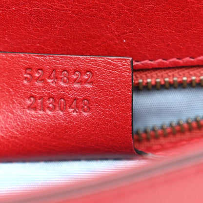 Gucci Calfskin Diagonal GG Medium Thiara Double Envelope Shoulder Bag Black Red 8 of 11