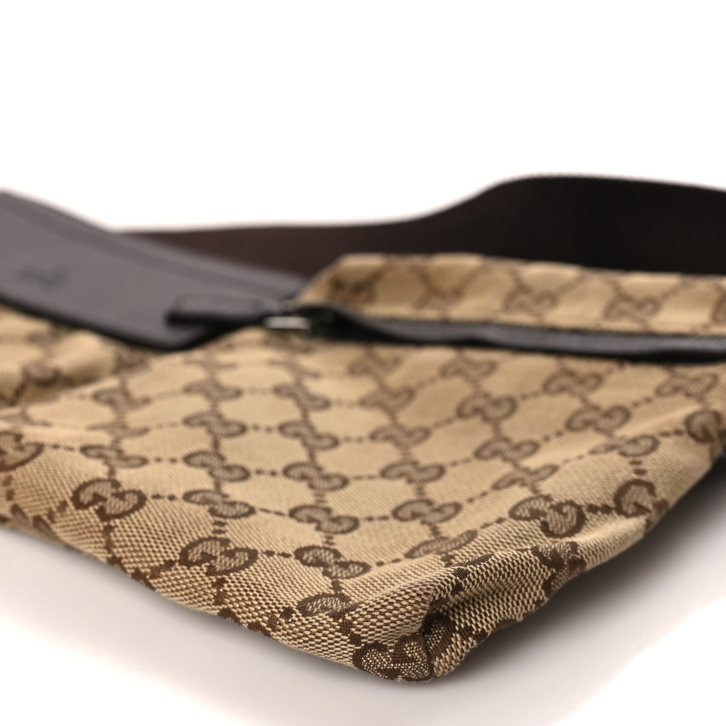 GG Monogram Double Pocket Belt Bag Dark Brown