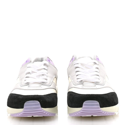 Saint Laurent Nylon Calfskin Suede Mens Bump Low Top Sneakers 42 White Air Grey Black Lavender 3 of 8
