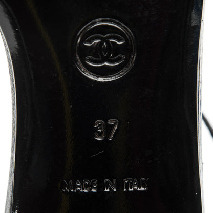 Chanel Grained Calfskin Patent CC Flats 37 Black 6 of 7