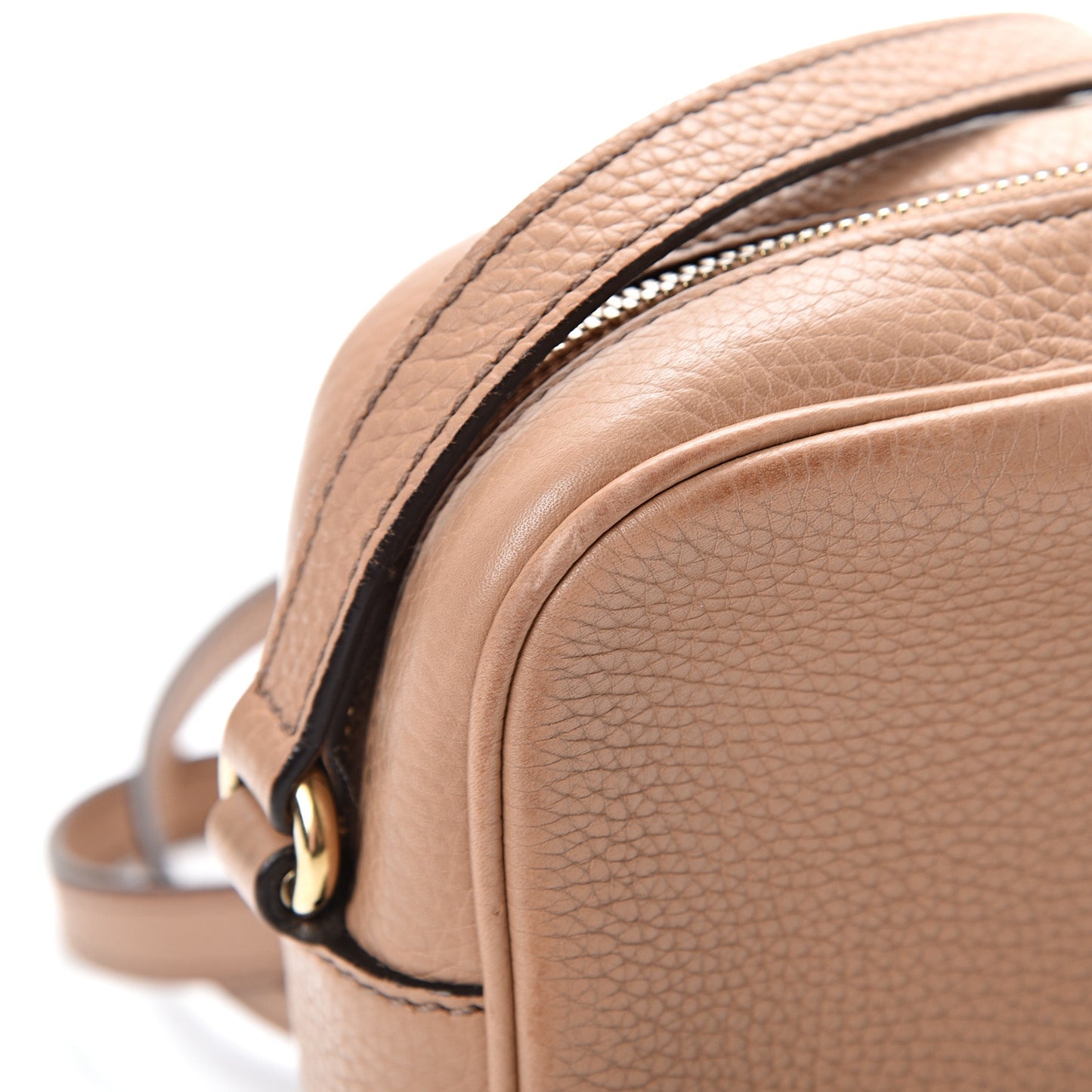 Pebbled Calfskin Small Soho Disco Bag Camelia