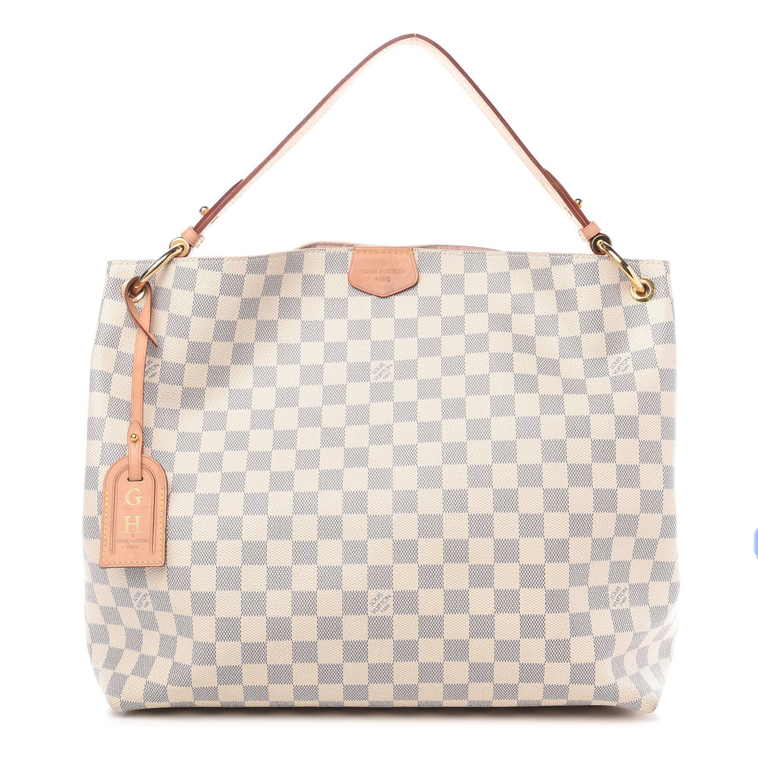 Louis Vuitton Damier Azur Graceful MM Rose Ballerine 1 of 15