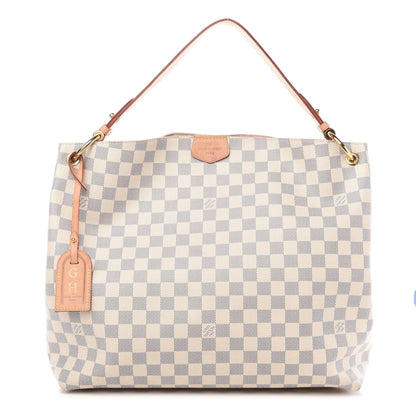 Louis Vuitton Damier Azur Graceful MM Rose Ballerine 1 of 15