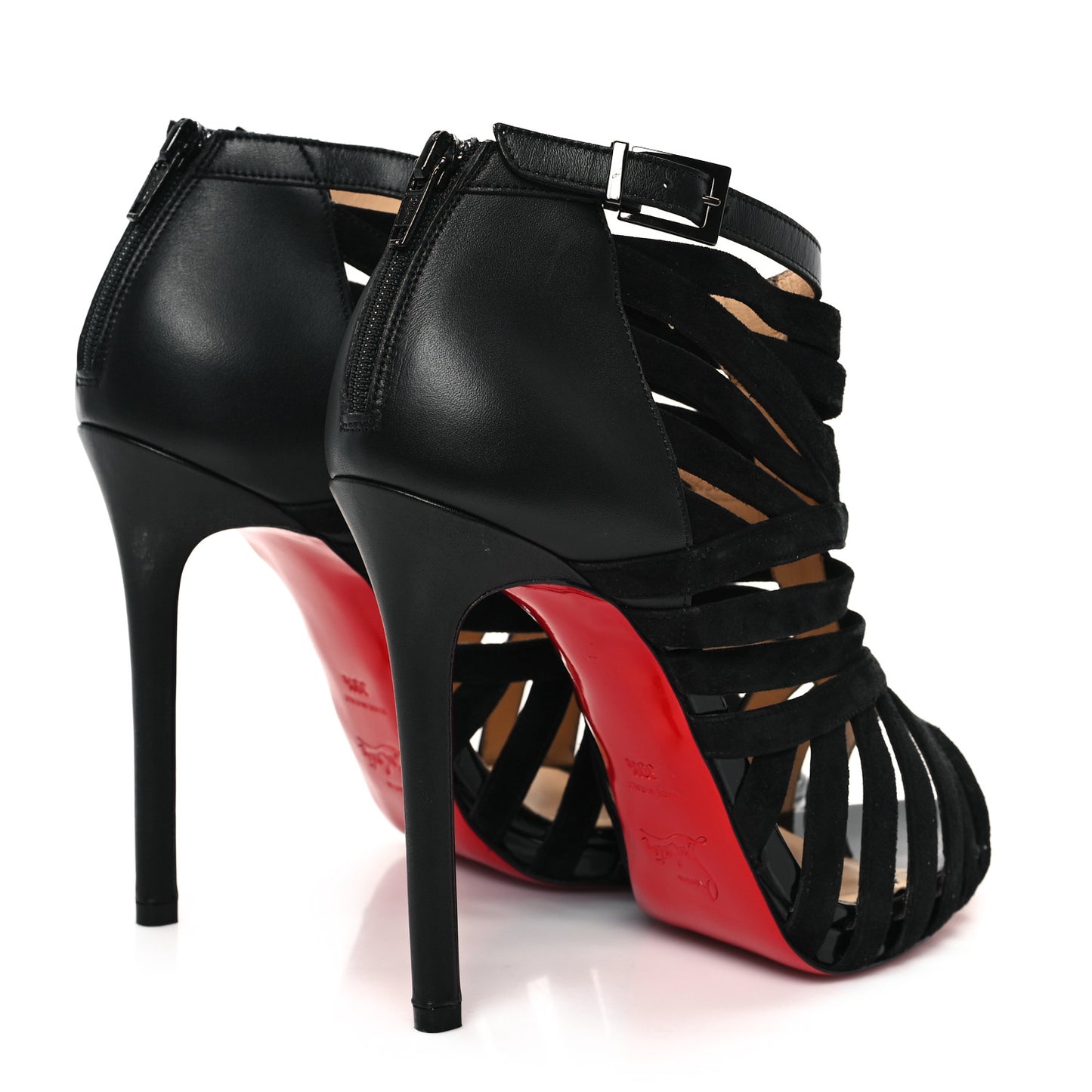 Suede Calfskin Patent Karina 120 Booties 39.5 Black