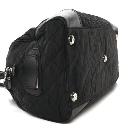 Chanel Calfskin Nylon Paris New York Duffel Bag Black 9 of 10