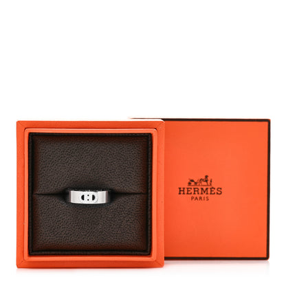 Hermes 18K White Gold Diamond PM H D'Ancre Ring 58 8.25 5 of 5