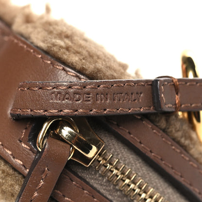 Fendi Shearling Vitello Dolce Macro FF 1974 Dice Bag Charm Multicolor Brown 7 of 10