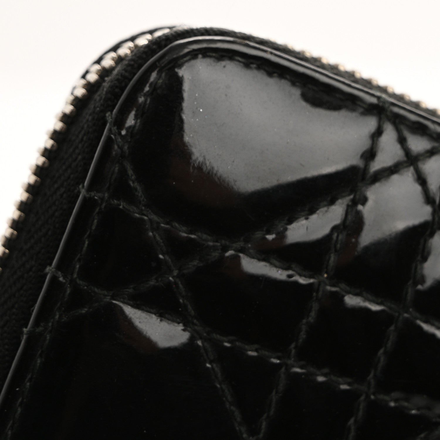 Christian Dior Patent Cannage Lady Dior Continental Zip Wallet Black 11 of 13