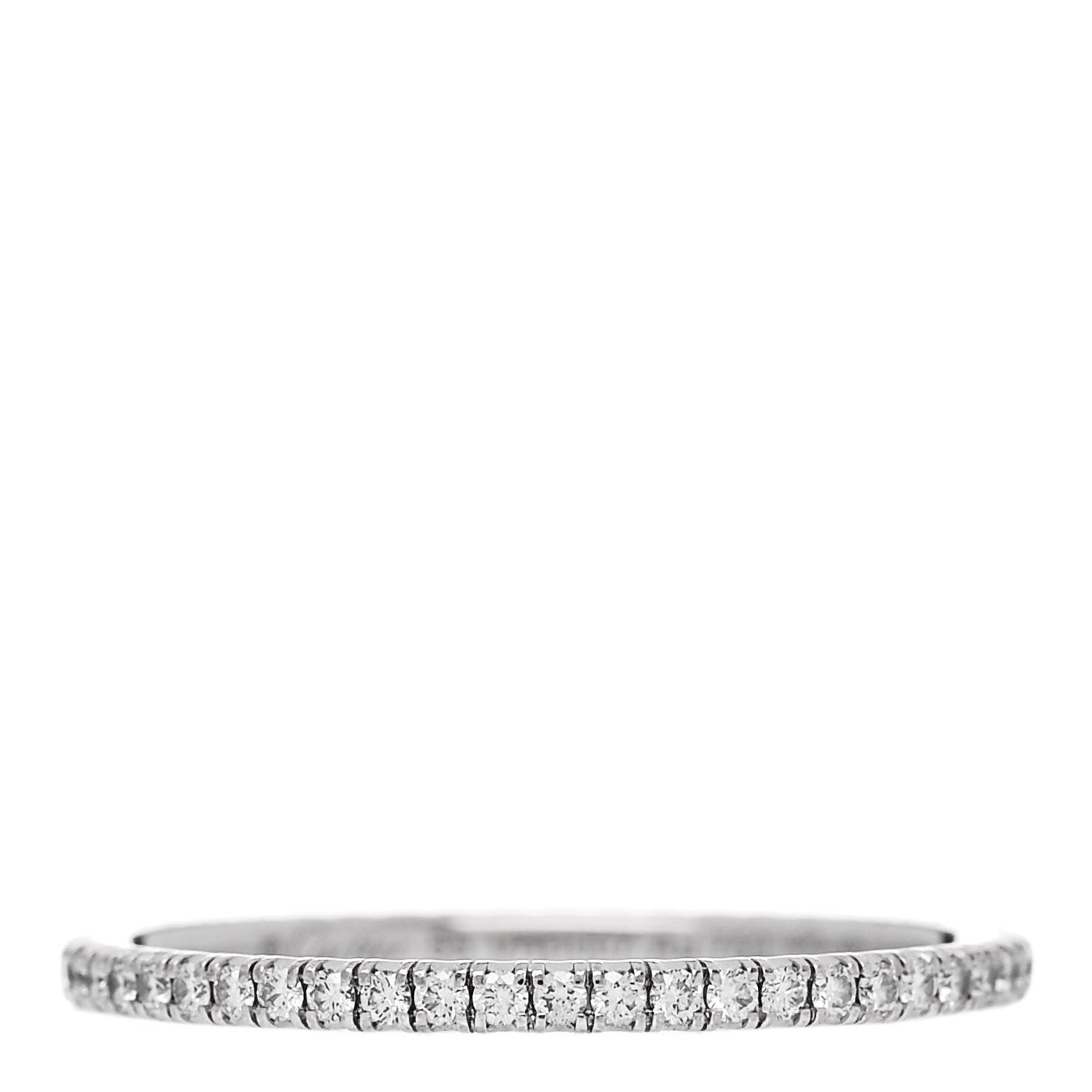 18K White Gold Diamond 1.5mm Etincelle de Cartier Wedding Band Ring 55 7.25