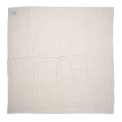 Louis Vuitton Wool Silk Monogram Shawl White 1 of 6