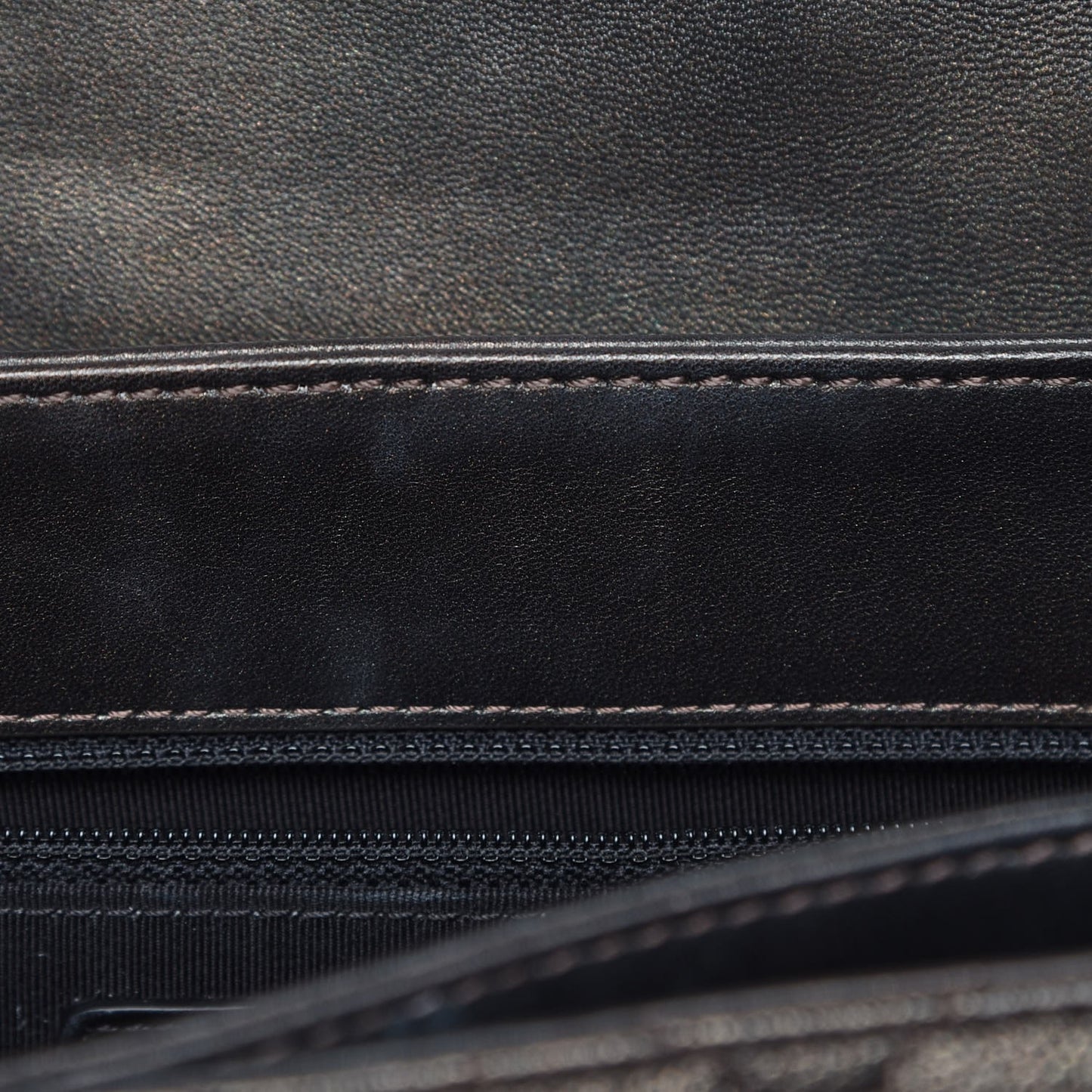 Metallic Goatskin Quilted Medium Rock In Rome Flap Charcoal
