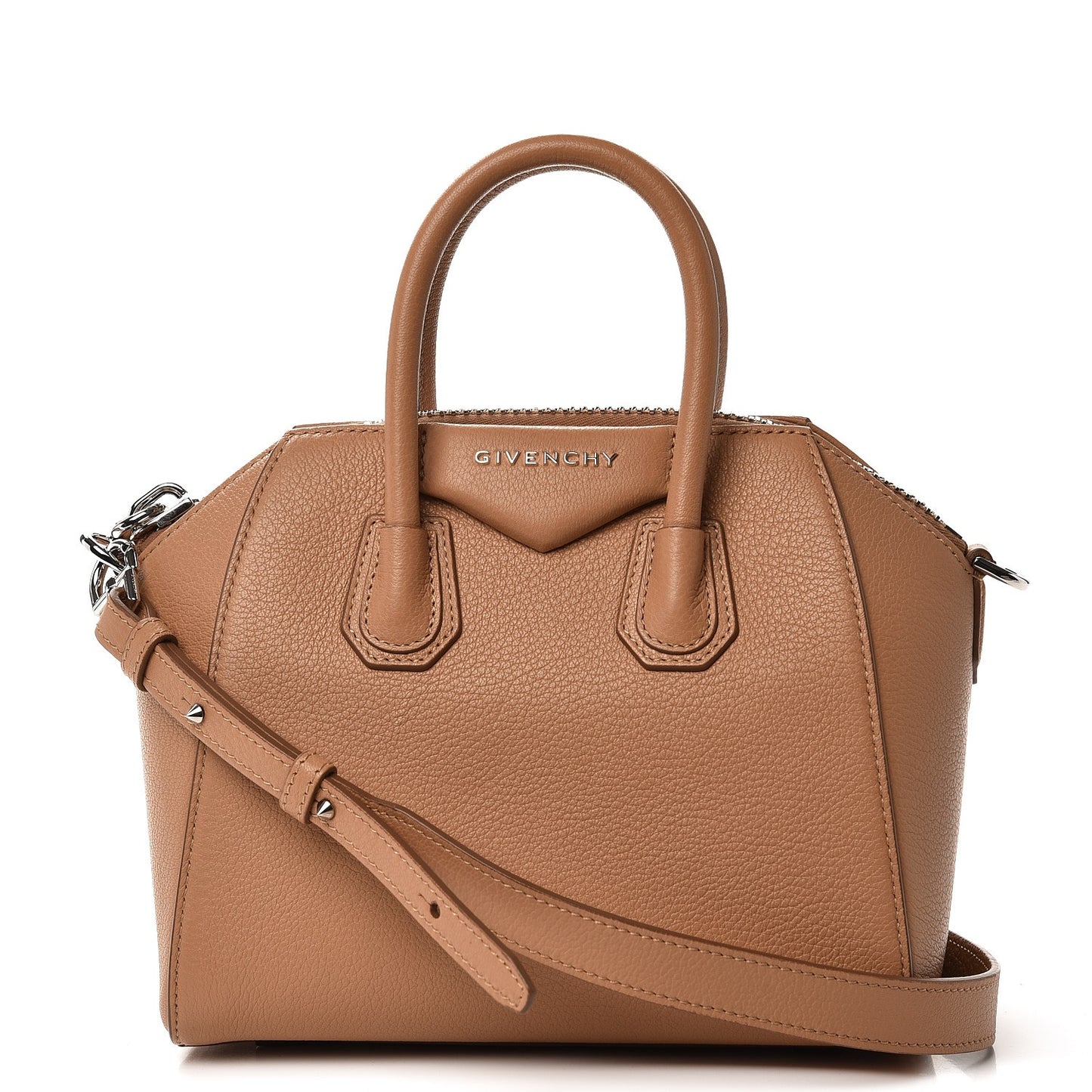 Sugar Goatskin Mini Antigona Medium Beige