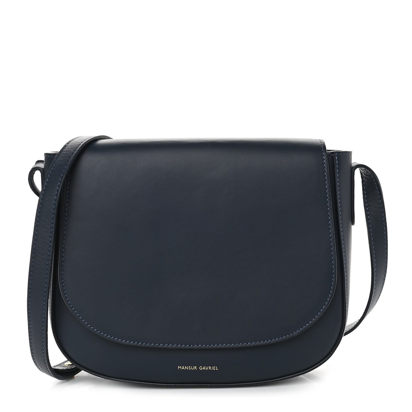 Calfskin Flap Crossbody Bag Blu
