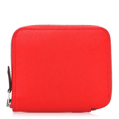 Hermes Epsom Silk'in Compact Wallet Vermillon 1 of 7