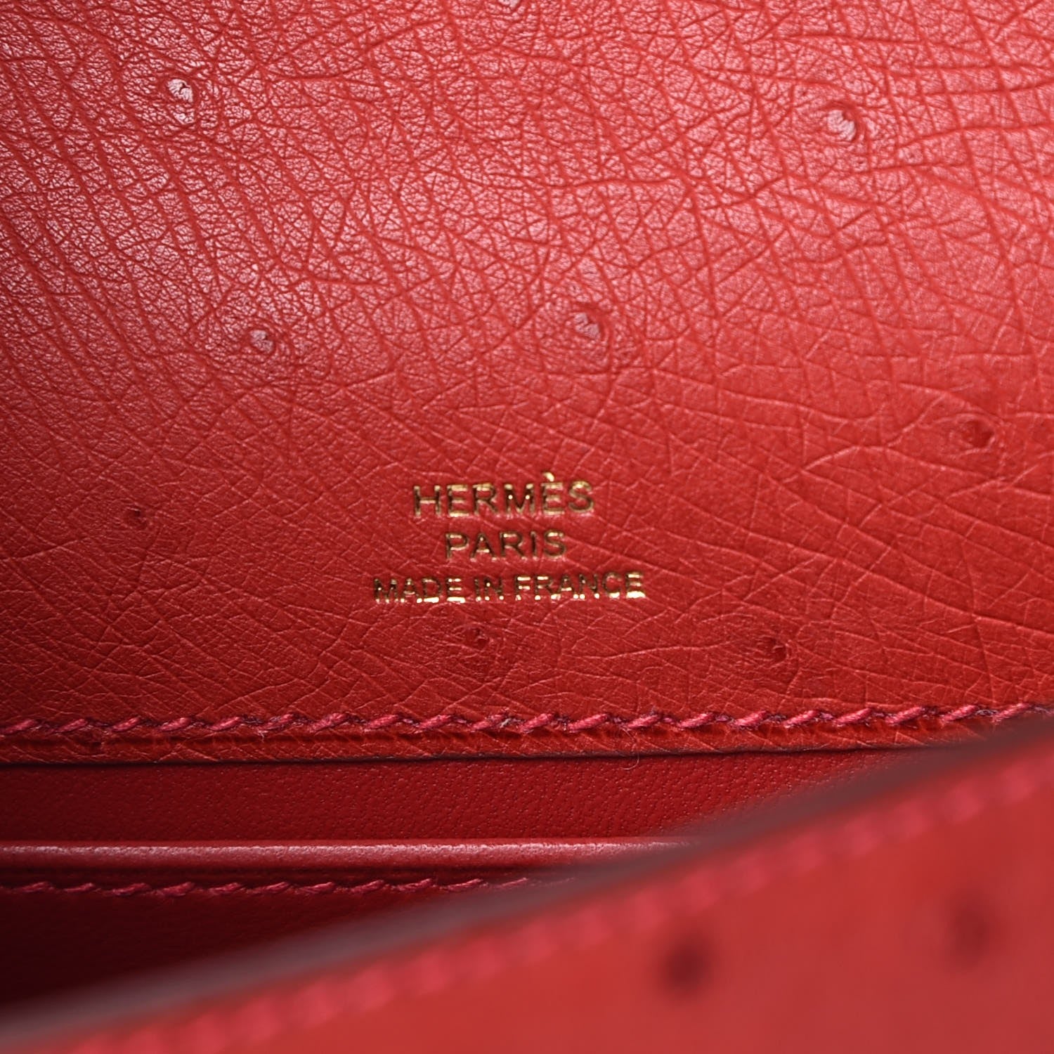 Hermes Ostrich Kelly Pochette Rouge Vif 6 of 8