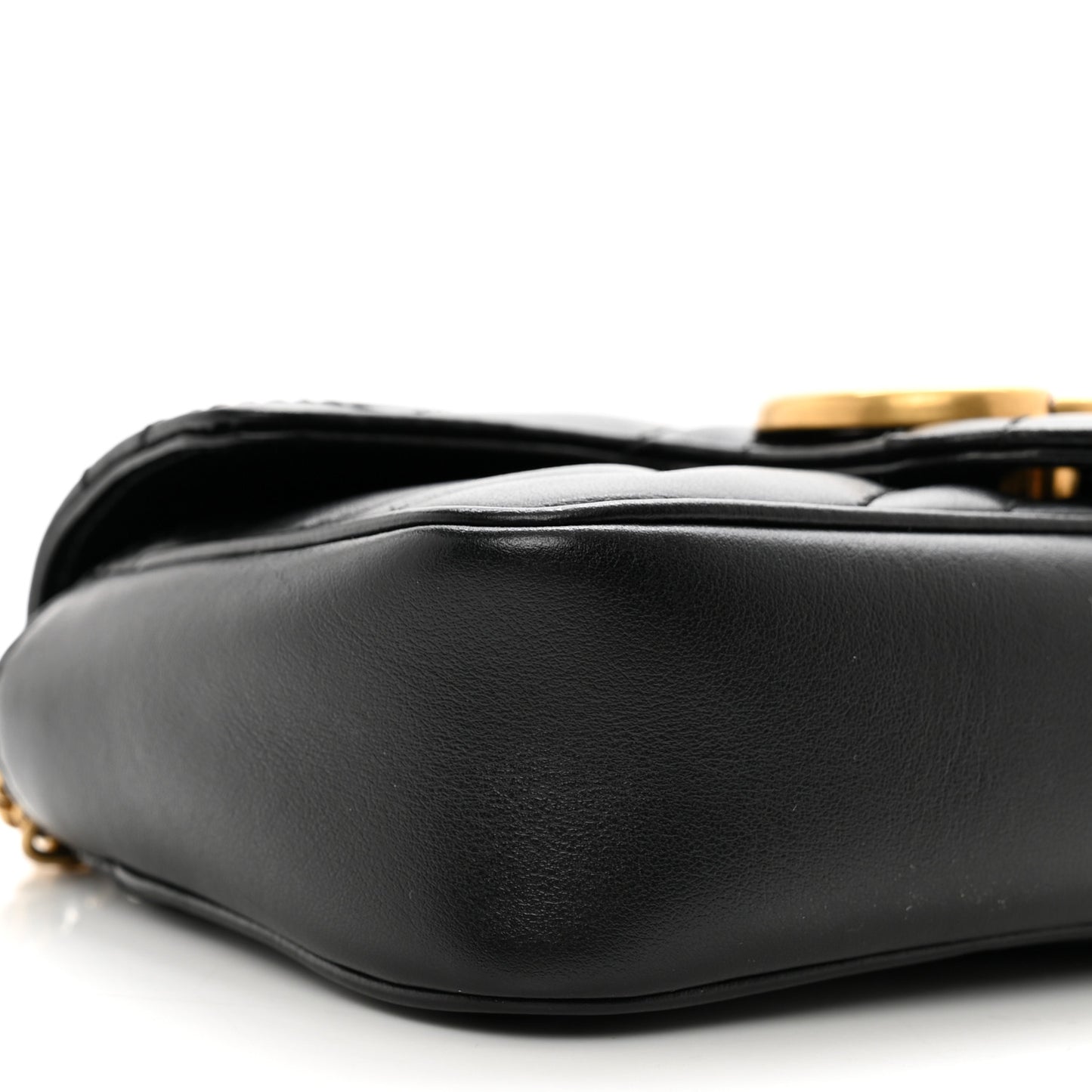 Calfskin Matelasse Super Mini GG Marmont Shoulder Bag Black