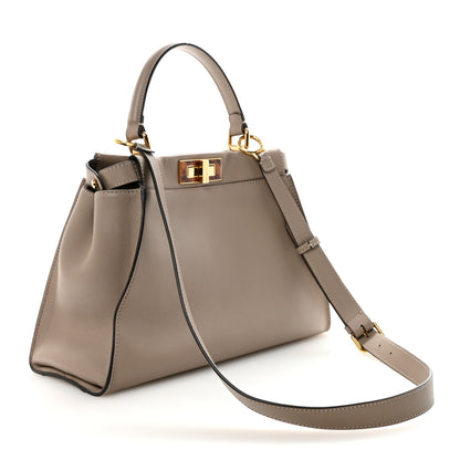 Fendi Vitello Seta Plexiglass Tortoise Medium Peekaboo Iconic Satchel Tortora 3 of 9