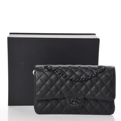 Chanel Crumpled Calfskin Quilted Medium Double Flap So Black 12 of 12