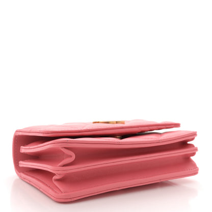 Chanel Lambskin Enamel Quilted Pending CC Clutch With Chain Pink 4 of 11
