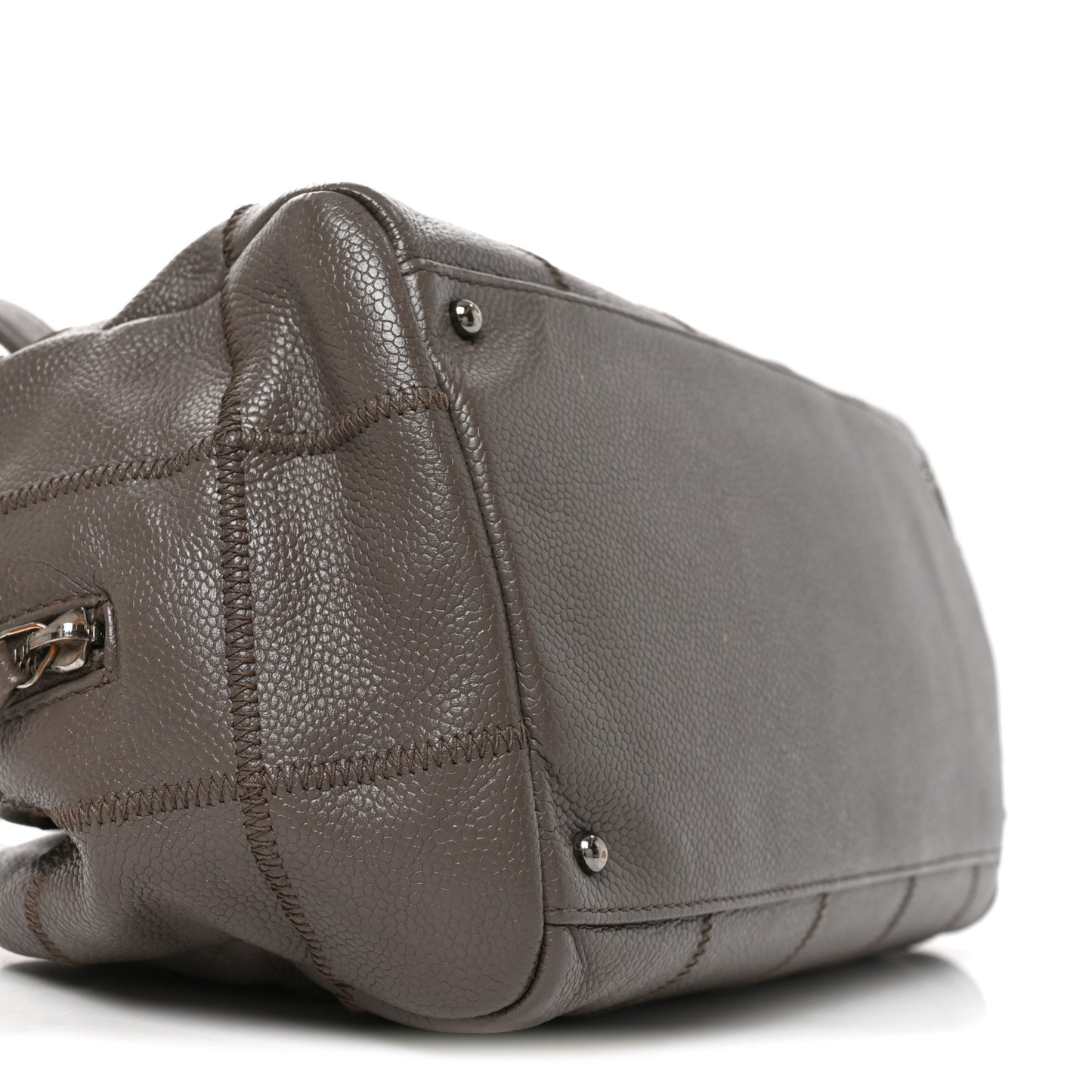 Caviar Square Stitched Bowler Grey