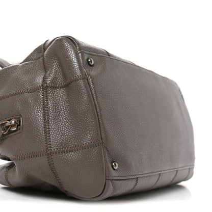 Chanel Caviar Square Stitched Bowler Grey 9 of 11