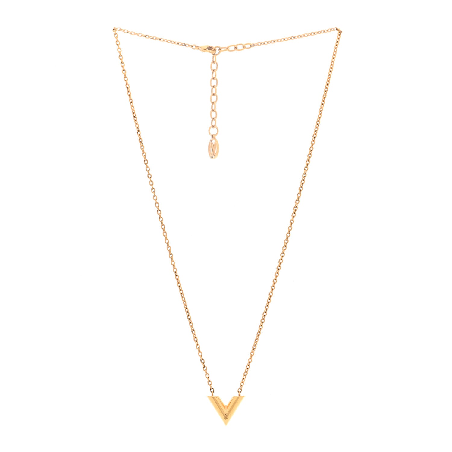 Louis Vuitton Essential V Necklace Gold 3 of 5