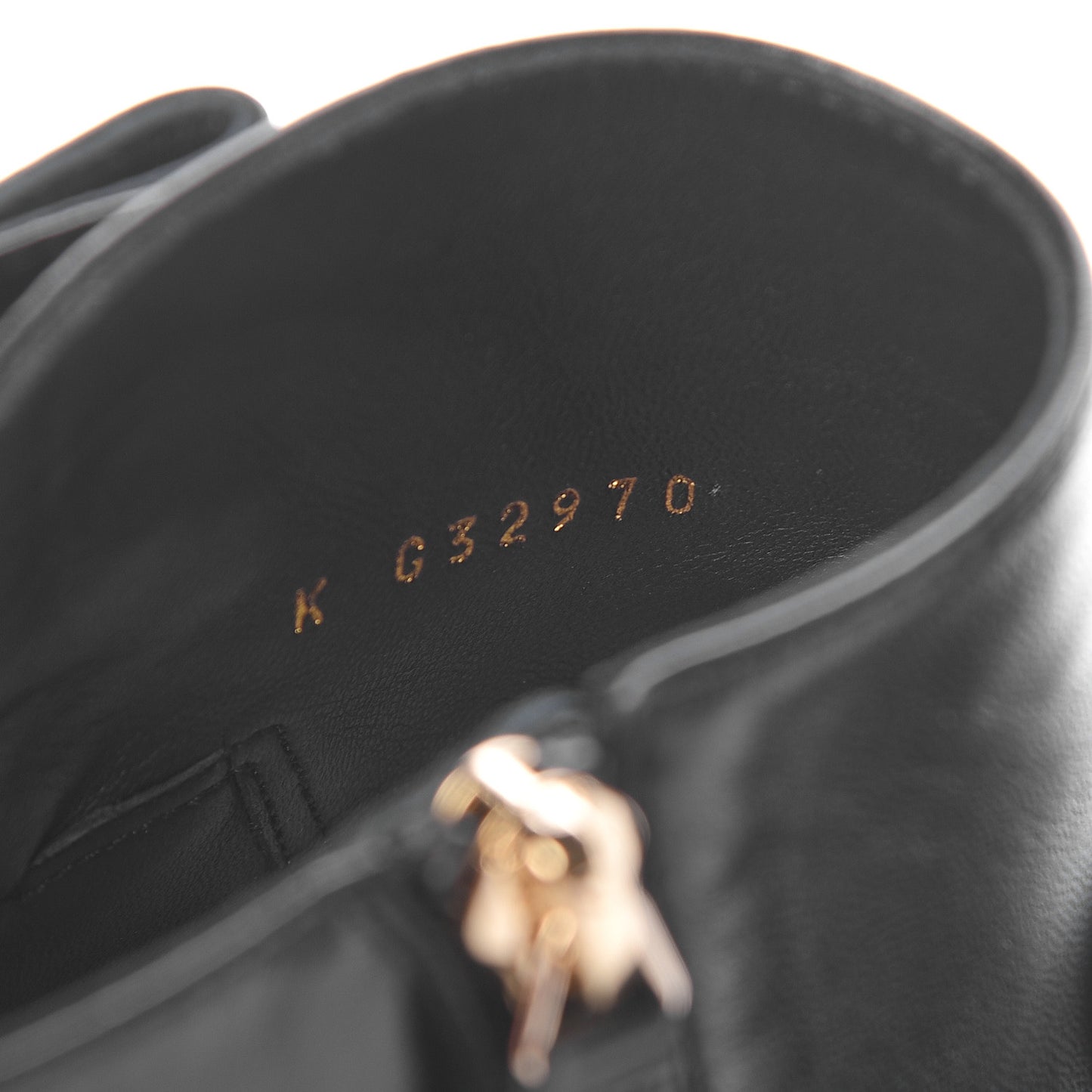 Lambskin Pearl Short Boots 37 Black Gold