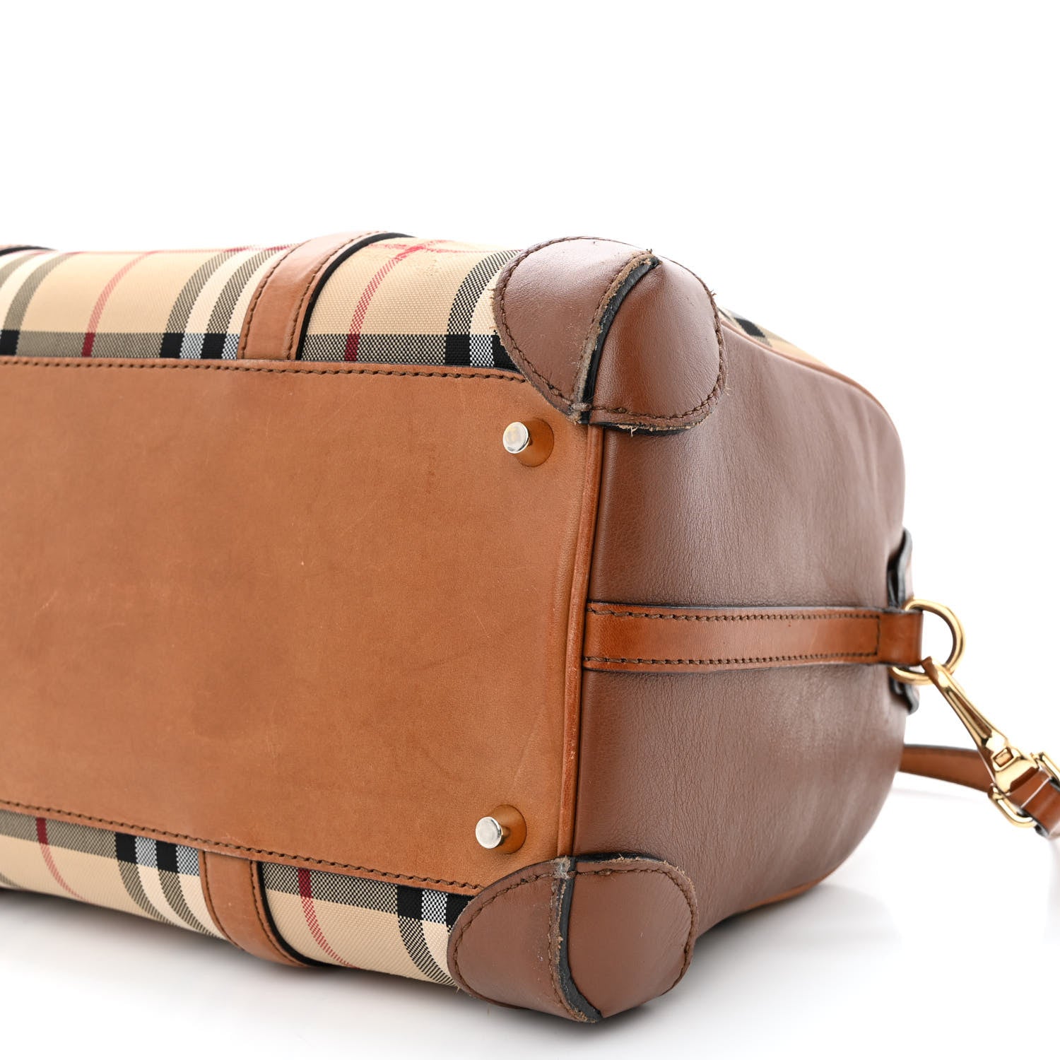 Burberry Horseferry Check Medium Alchester Bowling Bag Tan 12 of 16