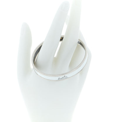 Hermes Enamel Printed Narrow Caleche Bracelet 70 White 3 of 9