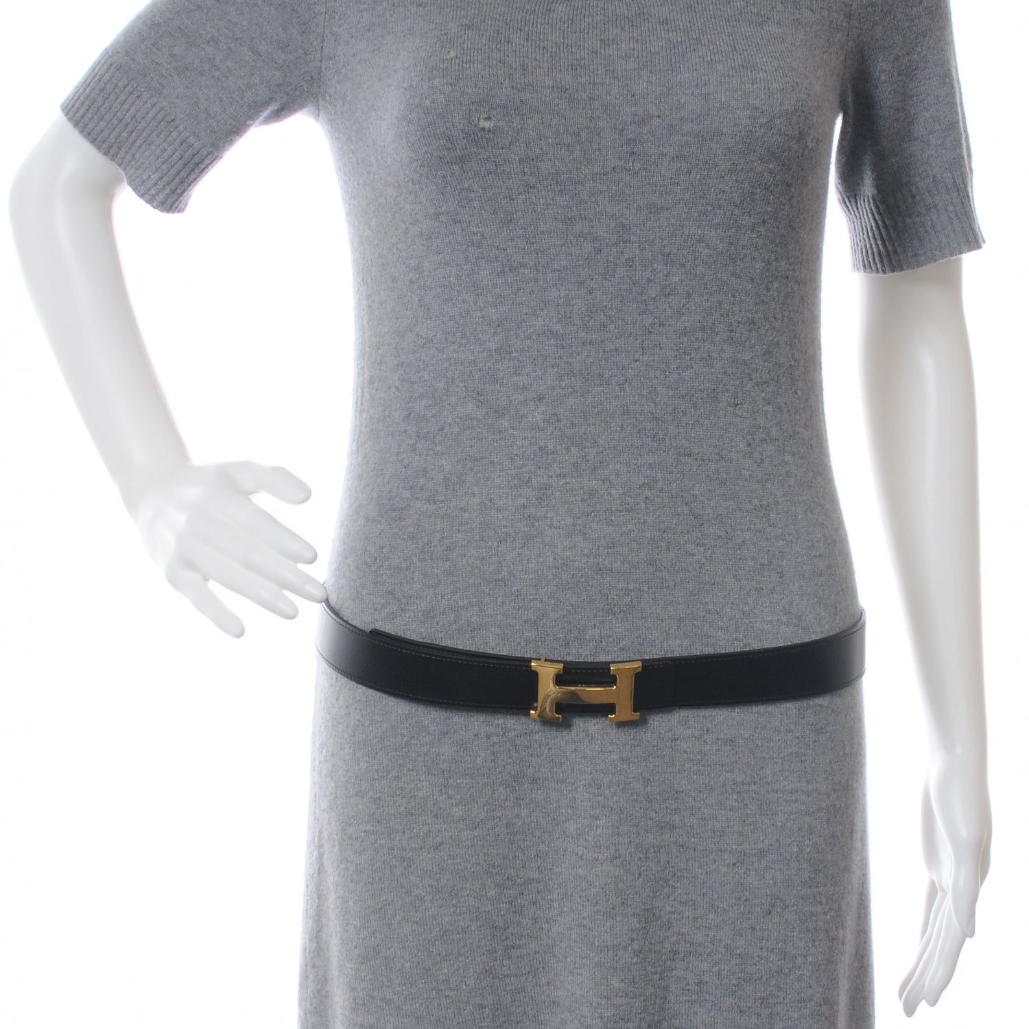 Hermes Togo Box Reversible Constance 32mm H Belt 90 Chocolate Noir 2 of 4