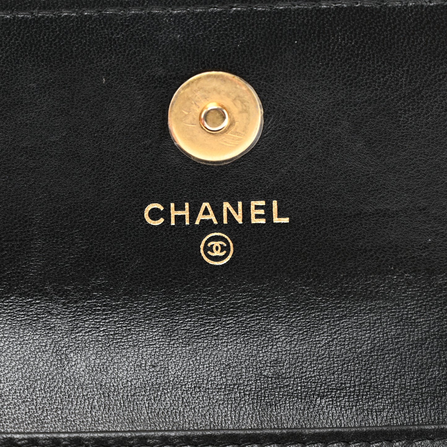 Lambskin Quilted CC Enamel Mini Belt Bag Black