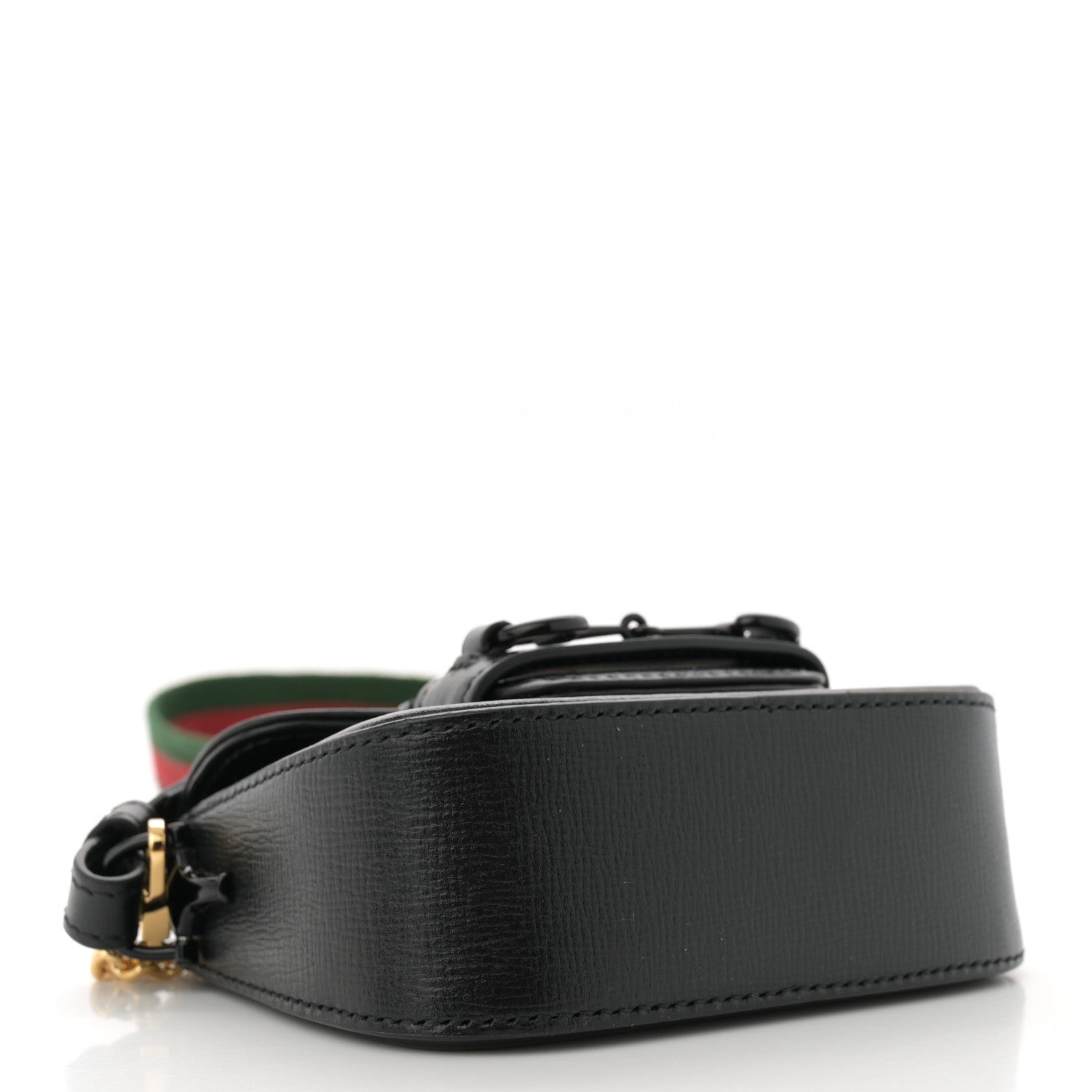 Gucci Azalea Calfskin Web Monochrome Horsebit 1955 Wallet On Strap  Black 4 of 11