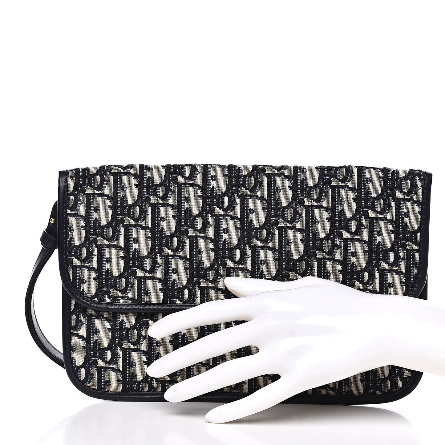 Oblique Flap Pouch Clutch Blue