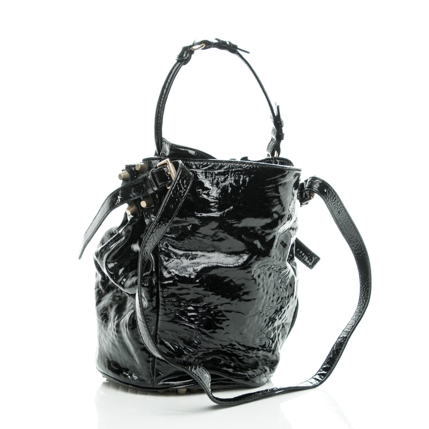 Alexander Wang Patent Diego Bucket Bag Black Brass Hardware 3 of 7