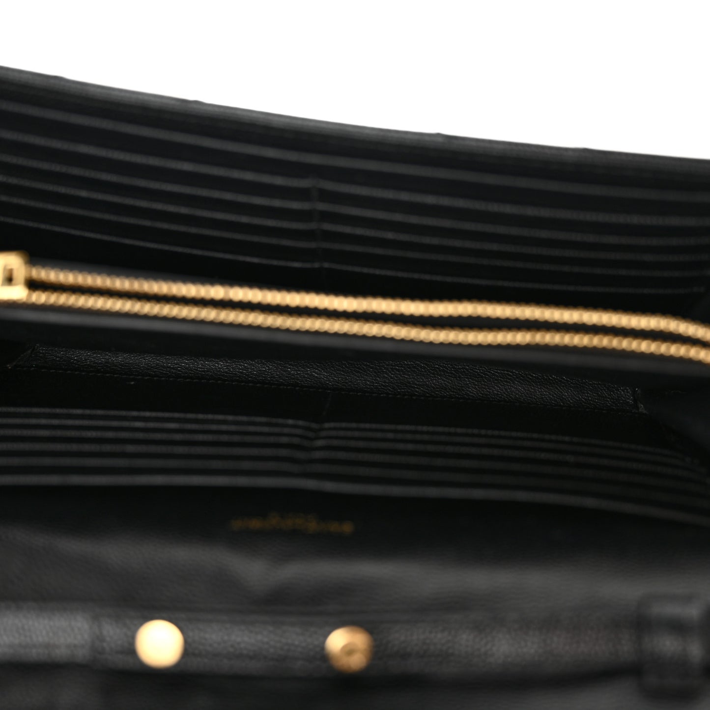 Grain De Poudre Matelasse Chevron Monogram Chain Wallet Black