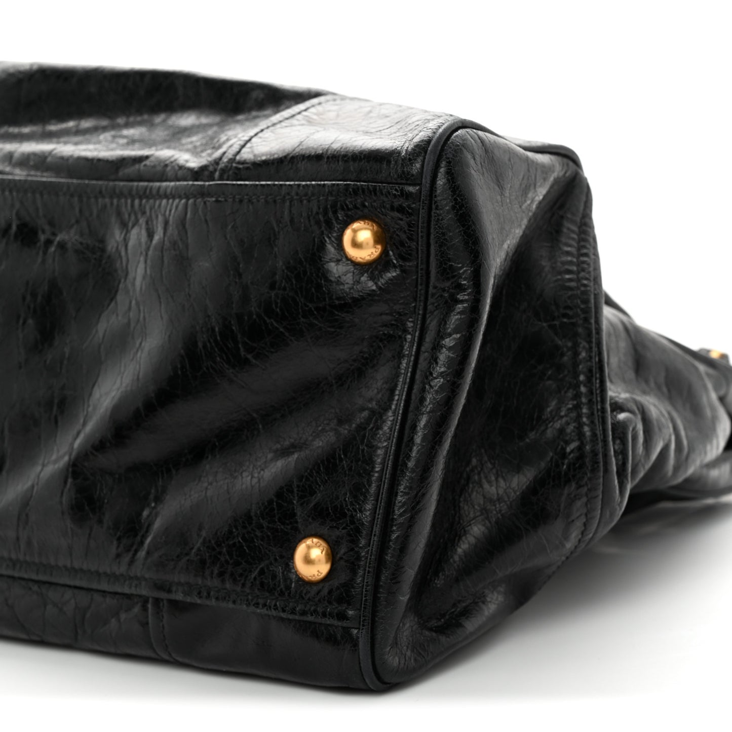 Vitello Shine Shopping Satchel Black