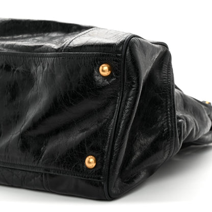 Prada Vitello Shine Shopping Satchel Black 10 of 11