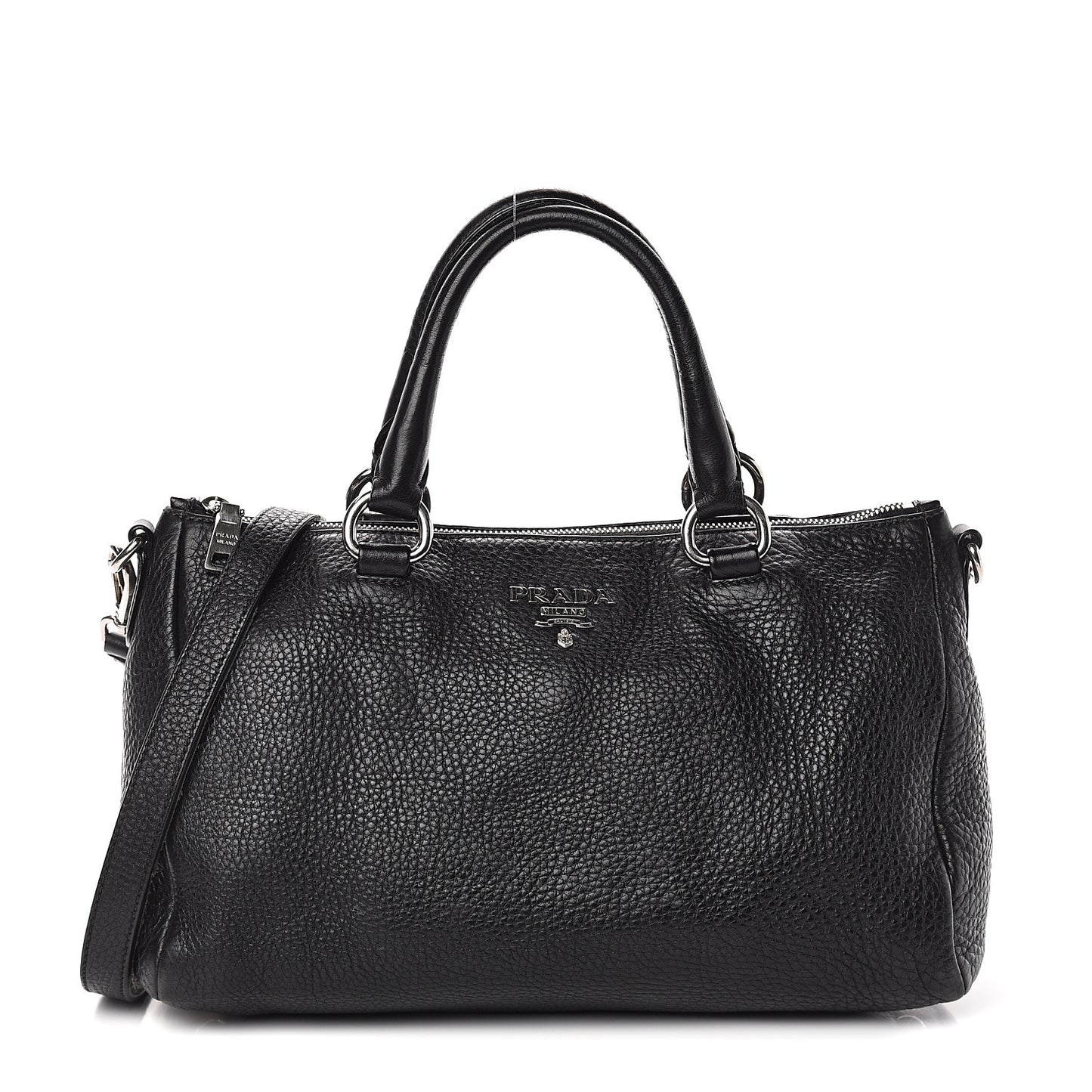 Vitello Daino Shopping Satchel Black