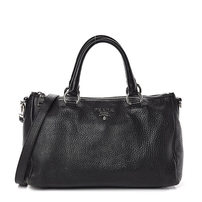 Prada Vitello Daino Shopping Satchel Black 1 of 9