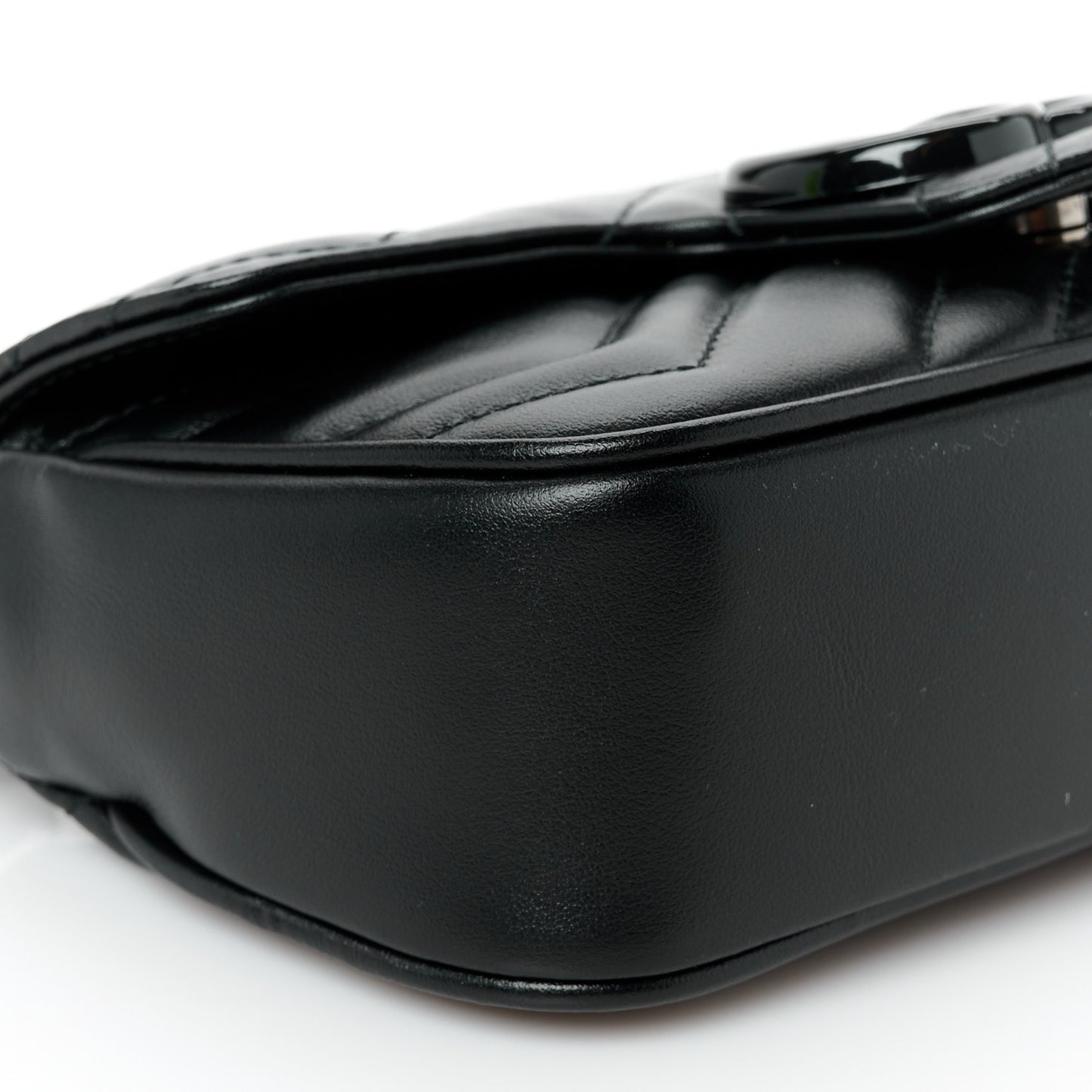 Calfskin Matelasse Monochrome GG Marmont Chain Belt Bag Black