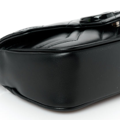 Gucci Calfskin Matelasse Monochrome GG Marmont Chain Belt Bag Black 9 of 11