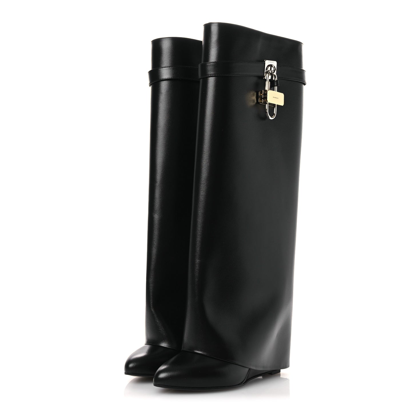 Calfskin Shark Lock Pant Boots 39 Black