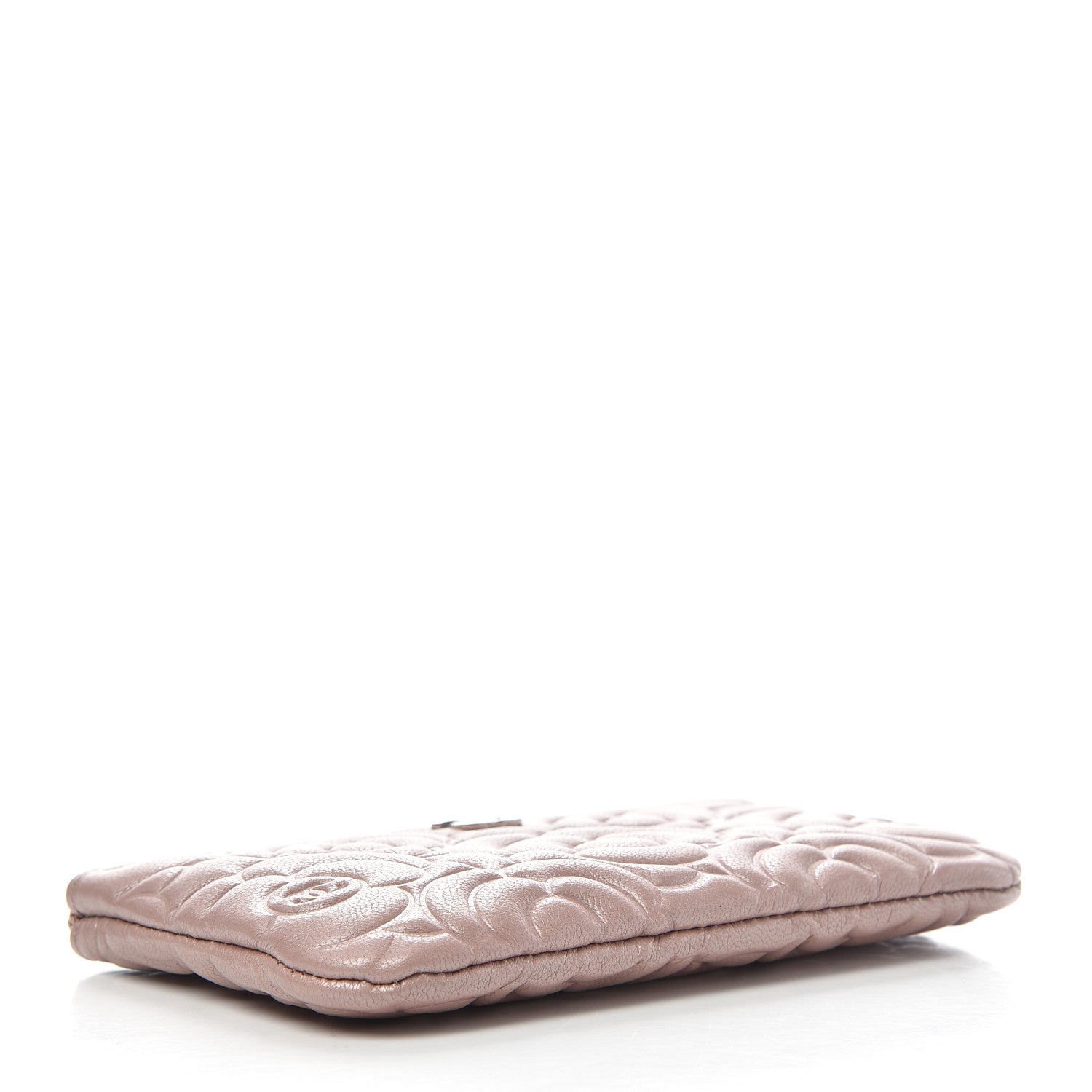 Chanel Goatskin Camellia Embossed Cosmetic Pouch Light Pink 4 of 7