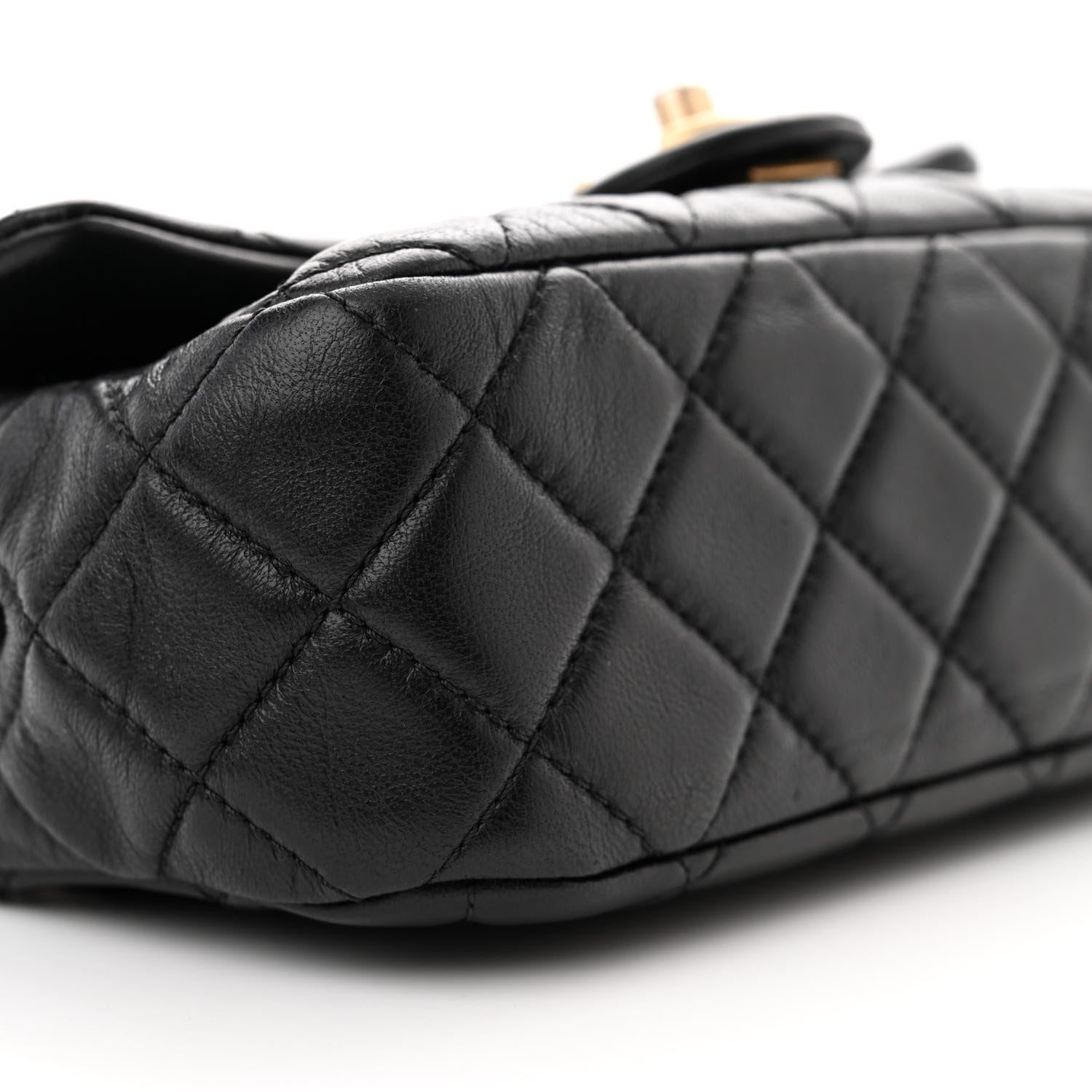 Chanel Lambskin Resin Quilted Mini Rectangular Pearl Samba Flap Black 9 of 11