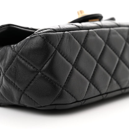 Chanel Lambskin Resin Quilted Mini Rectangular Pearl Samba Flap Black 9 of 11