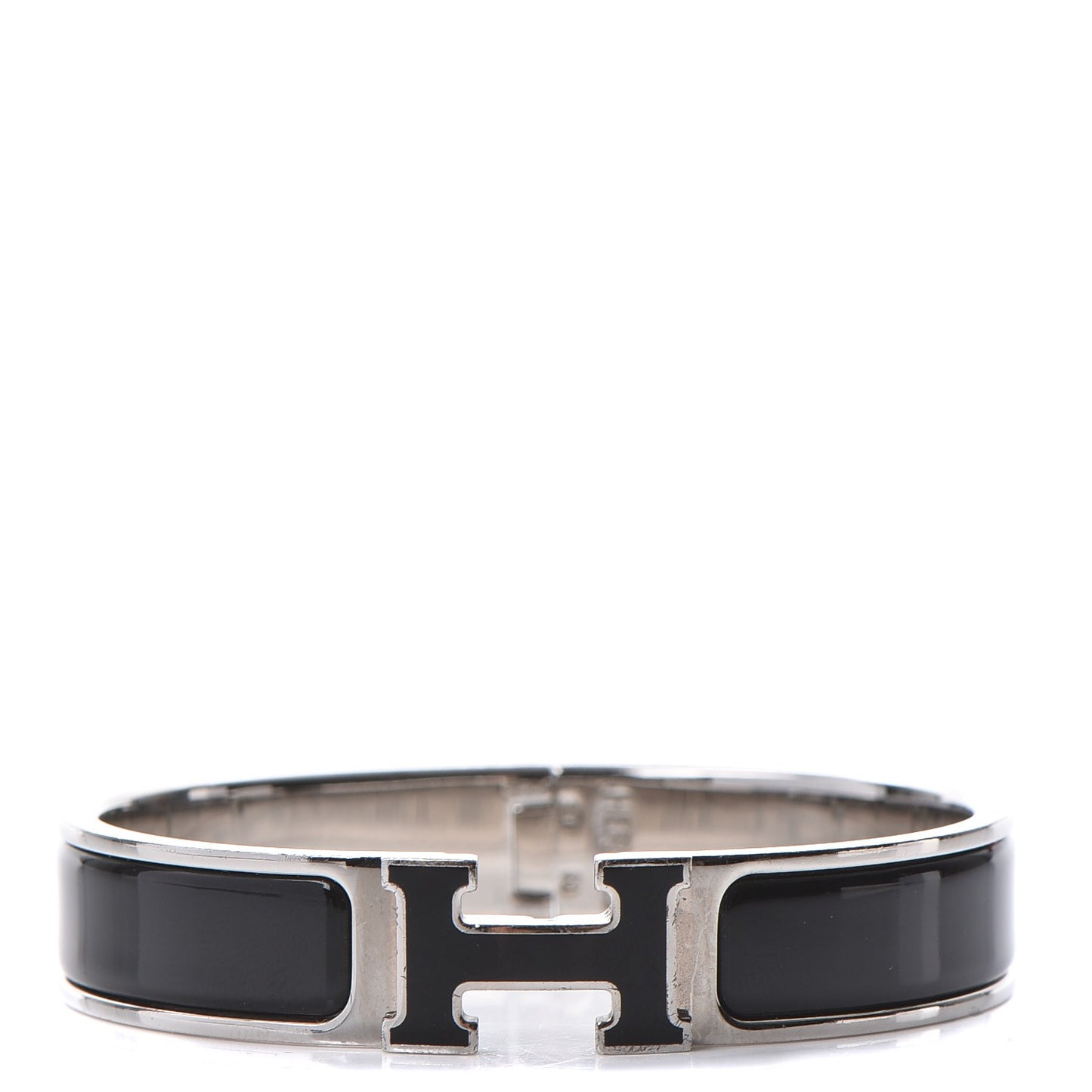Enamel Narrow Clic Clac H Bracelet PM Black