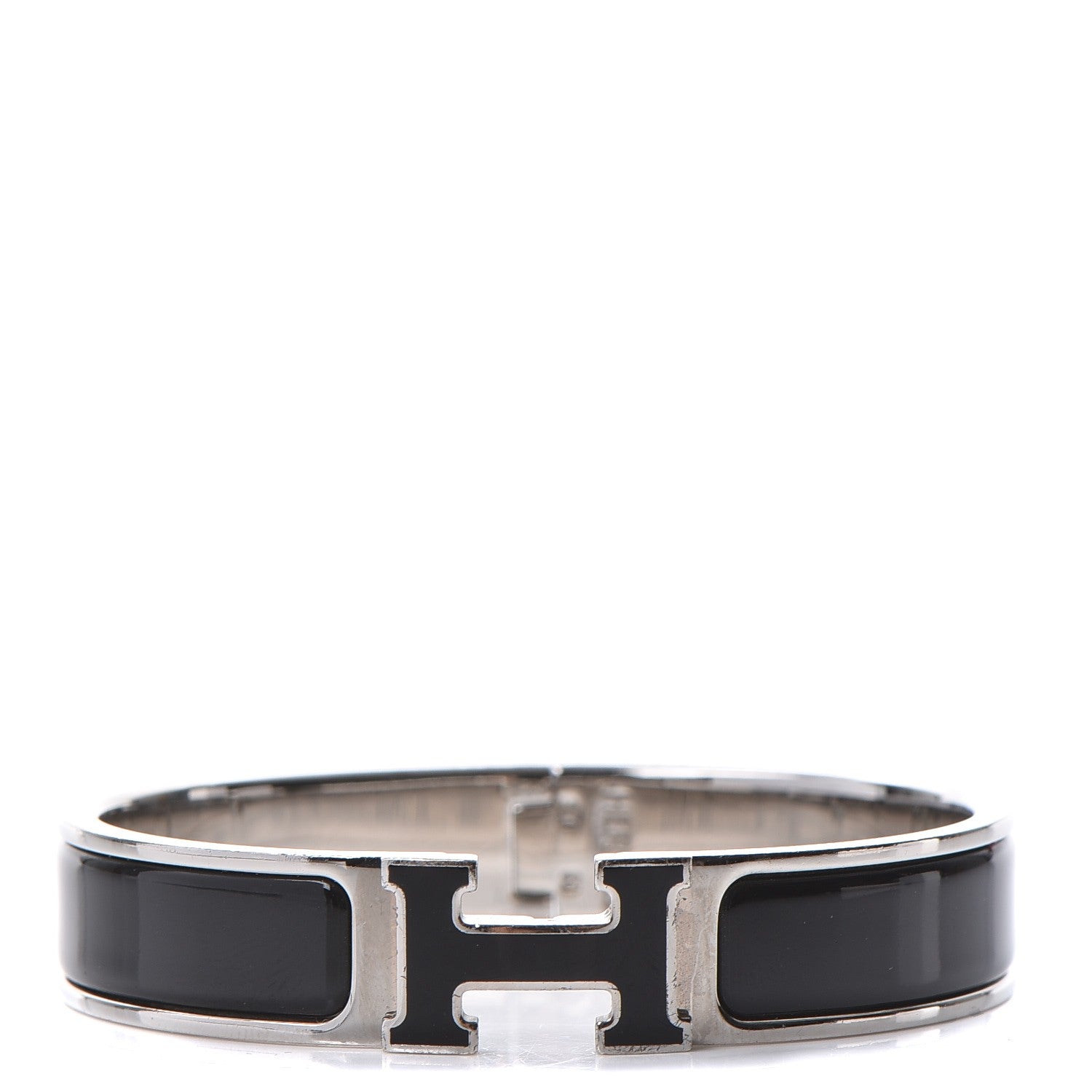 Hermes Enamel Narrow Clic Clac H Bracelet PM Black 1 of 4